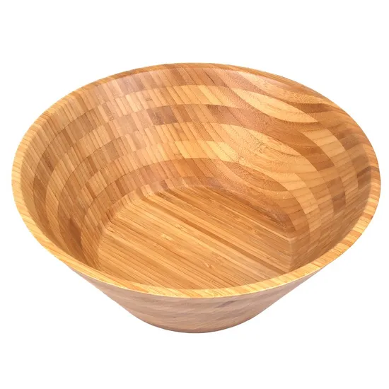 Round Bamboo Mixing Bowl for Salad and Food