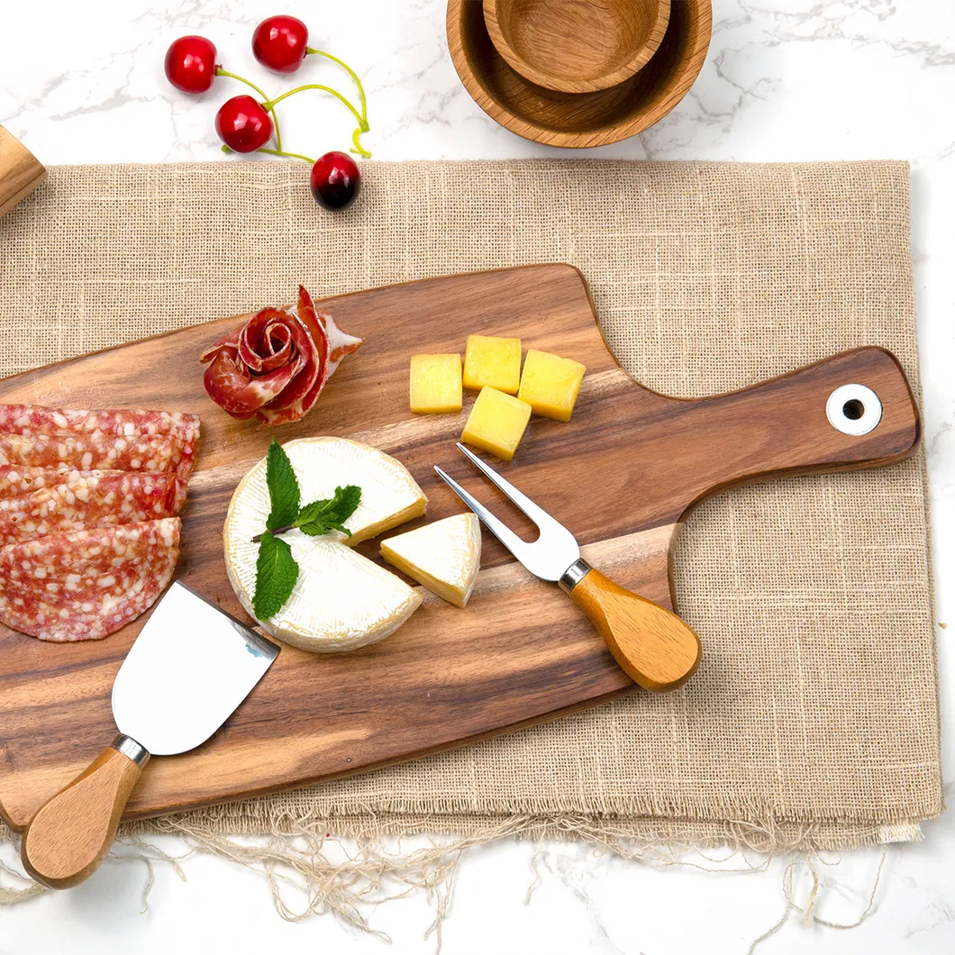 Wholesale Kitchen Products Acacia Wood Cheese Cutting Board with Handle