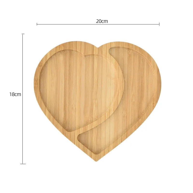 Heart Shape Bamboo Plate for Snacks