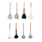 Hanging Non-Stick Silicone Spatula and Soup Ladle with Wooden Handle for Kitchen Cooking