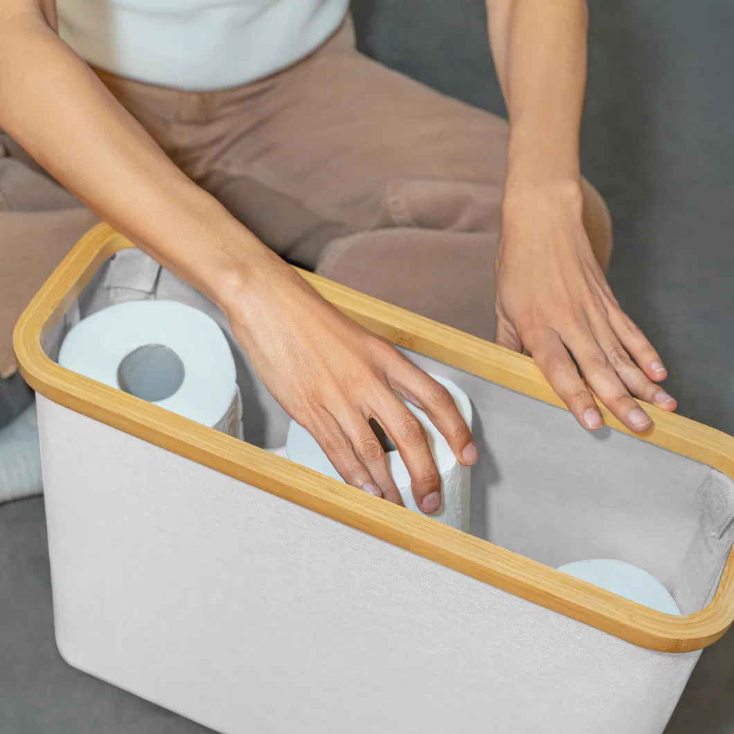 White Color Bathroom Toilet Paper Storage Basket