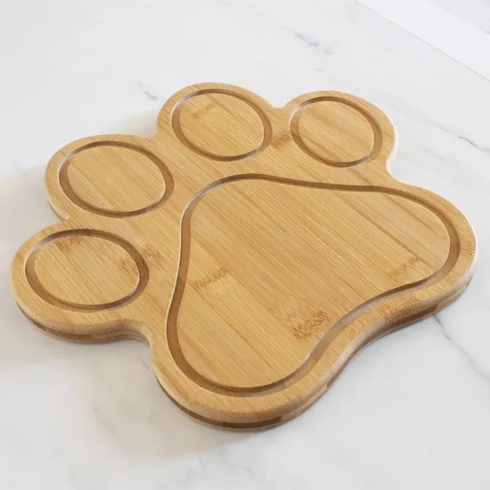 Eco-Friendly Paw Shaped Bamboo Cutting and Serving Board