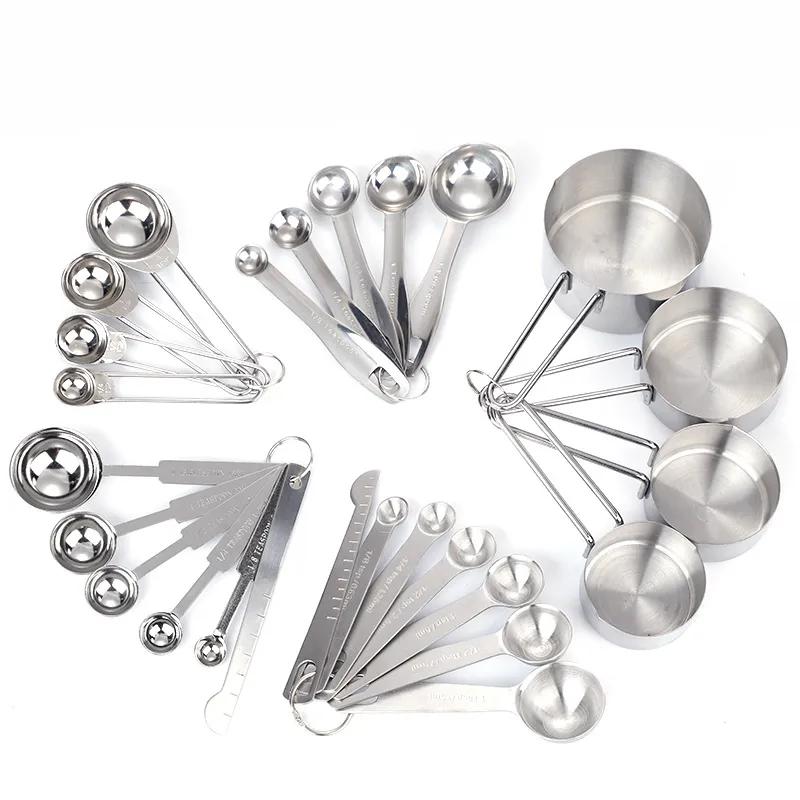 Multicolor Stainless Steel Measuring Spoons Sets for Liquid &amp; Dry Ingredients Powder