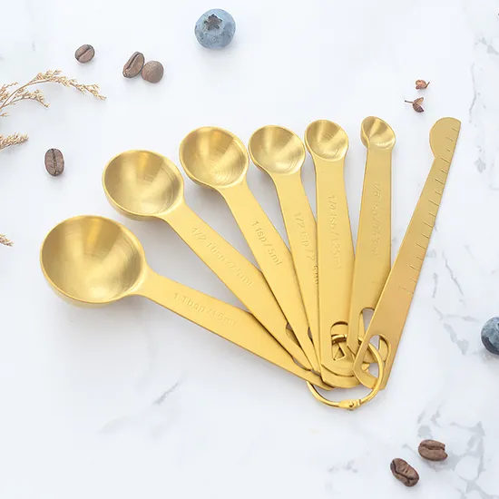 Plastic-Free 6-Pieces Stainless Steel Measuring Spoon for Bakeware