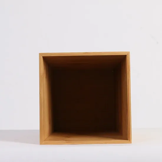 Creative Square Bamboo Trash Can /Office Wastebasket / Living Room and Bathroom Trash Can