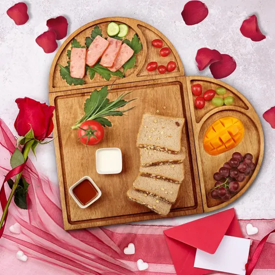 Eco-Friendly Acacia Wood Cheese Serving Tray for Entertaining
