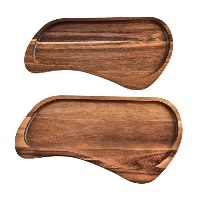 Elegant Acacia Wood Dinner Plate Set for Modern Dining