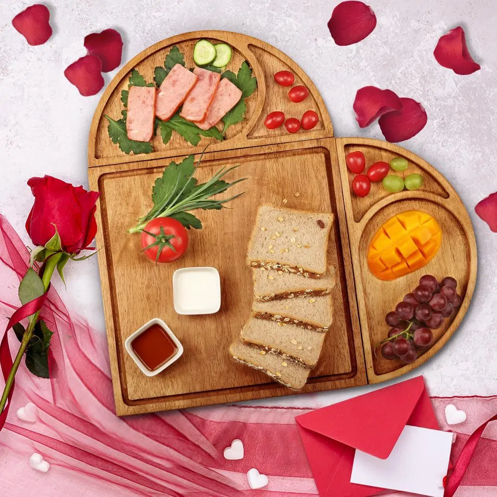 Eco-Friendly Acacia Wood Cheese Serving Tray for Entertaining