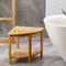 Fan-Shaped Wood Corner Storage Stool Bamboo Bathroom Corner Stool Bath Stool