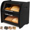 Double Large Bamboo Bread Storage Box with Cutting Board for Kitchen