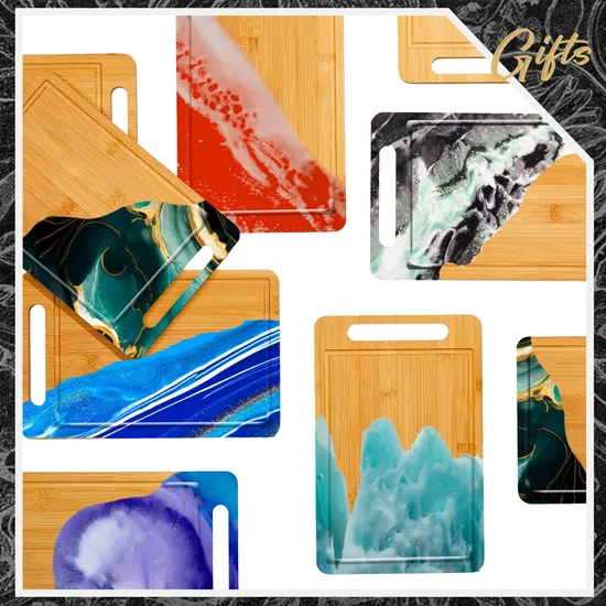 Eco-Friendly Bamboo Cutting Board for Fruits with Handle