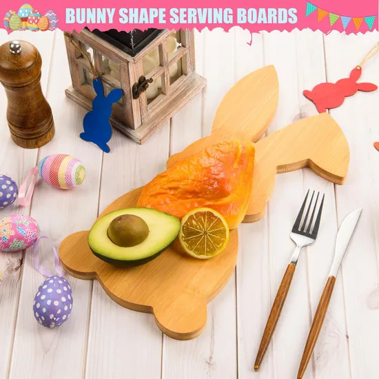Modern Rabbit Shape Acacia Wood Plate Serving Plate for Everyday Dining & Entertaining