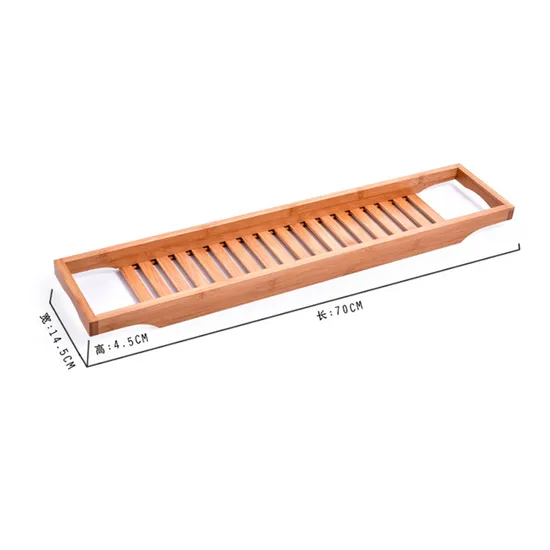 Factory Direct Wholesale Bathroom Bathtub Caddy Tray with Book and Wine Holder