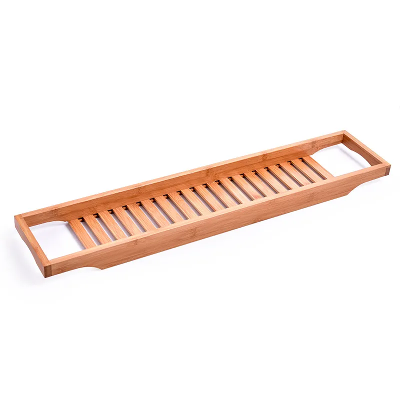 Factory Direct Wholesale Bathroom Bathtub Caddy Tray with Book and Wine Holder