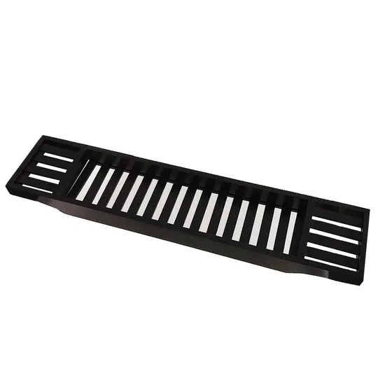 Black Color Bamboo Bathtub Caddy Tray Reading Rack Tablet Holder