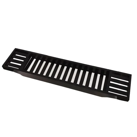 Black Color Bamboo Bathtub Caddy Tray Reading Rack Tablet Holder