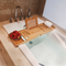 Extendable Bamboo Bathtub Caddy Tray with Reading Rack, Tablet Holder, Cellphone Tray and Wine Glass Holder