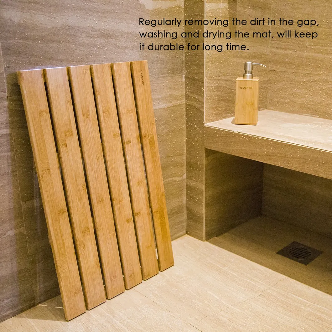 Large Natural Waterproof Bamboo Shower Mat