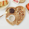 Heart Shaped Divided Rubber Wooden Snack Plates Serving Tray