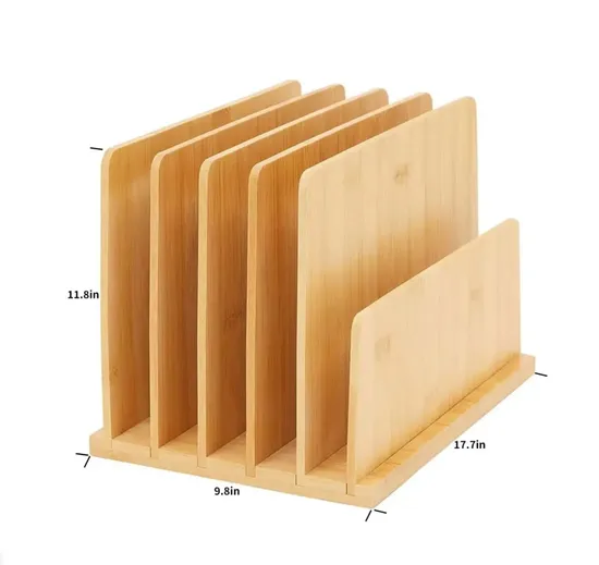 Bamboo and Wood Storage and Organization Rack Office Desk Folder for Stationery, Materials, Letters