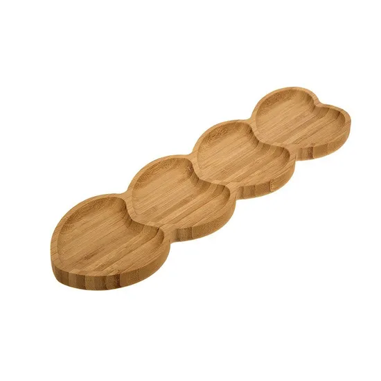 Versatile 2 Divided Bamboo Snack Tray Food Serving Platter