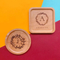 Custom Engraved Round and Square Beech Wooden Coasters for Personal Gifts