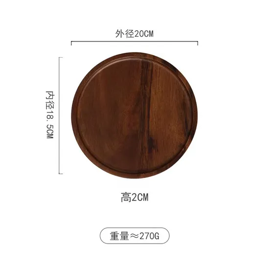 Decorate Dressing Table Large Round Walnut Wood Dried Fruit Tray Wooden Dinner Plate