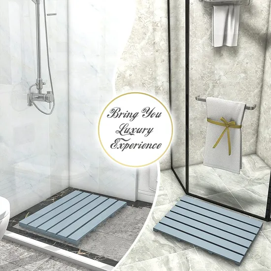 Anti-Slip Bamboo Bathroom Floor Mat Shower Mat