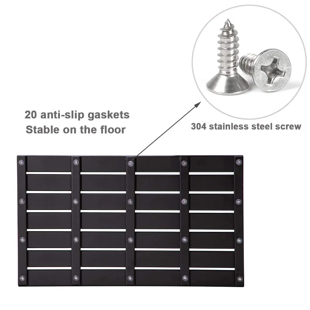 Black Bamboo Shower Mat Bath Mat for Household Use