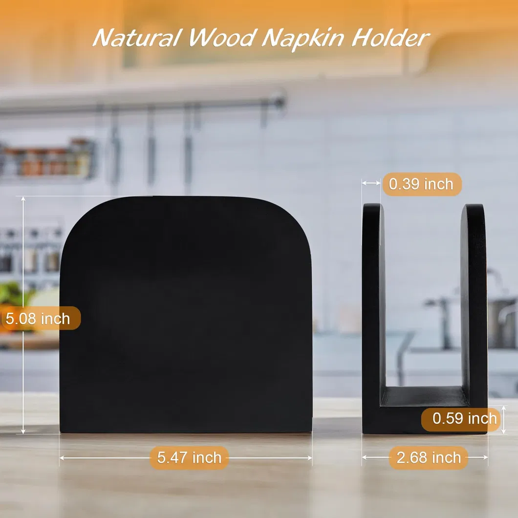 Black Wooden Standing Napkin Holders for Kitchen