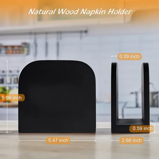 Black Wooden Standing Napkin Holders for Kitchen
