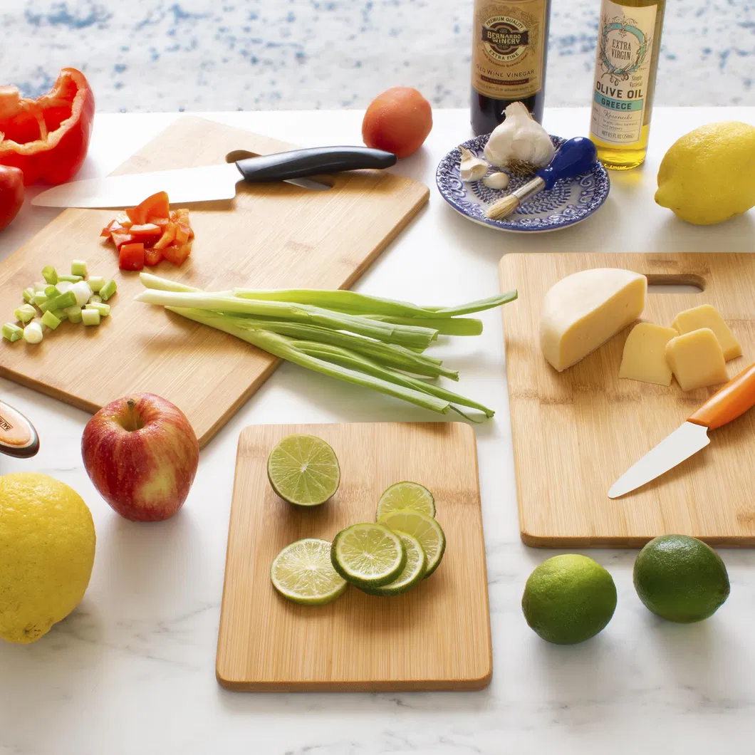3-Piece Bamboo Cutting Board Set for Kitchen