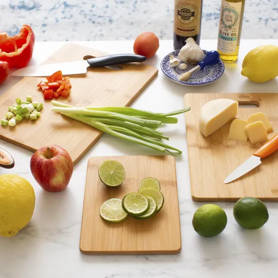 3-Piece Bamboo Cutting Board Set for Kitchen