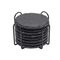 Decorative Slate Cup Coasters with Elegant Metal Holder