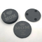 Custom Engraved Round Shaped Black Slate Coasters with Metal Holder