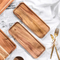 Decorative Vintage Bamboo Wood Serving Tray Set for Appetizer / Coffee / Home Decor