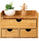 Office and Home Supplies 3-Layer Bamboo Desktop Storage Box for Cosmetics and Sundries Storage