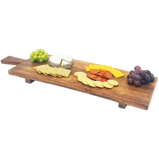 Large Acacia Wood Fruit / Dessert / Snack/ Dinner Display Tray for Kitchen