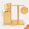 Bamboo Cutlery Organizer Utensils Holder with Spice Rack & 3-Piece Utensil Set