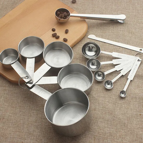 Wholesale Price Custom Logo Stainless Steel Measuring Scoop Espresso Coffee Matcha Stainless Steel Measuring Spoon Set