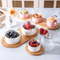 Bamboo Serving Platter with Glass Lids and Ceramic Bowls for Snack Candy Fruit Nut