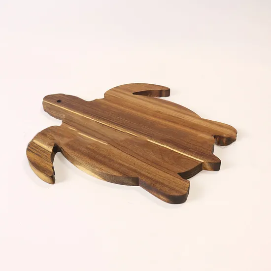 Artisan-Crafted Engraved Turtle Shape Wood Charcuterie Platter