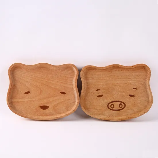 Star Shape Beech Wood Baby Food Plate