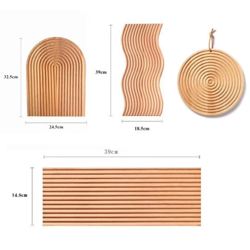 Wave Design Beech Wood Serving Tray Bread Cutting Board