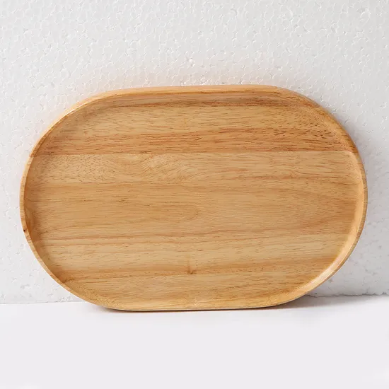 Manufacture Oval and Round Shape Beech Wood Food Tray / Plate for Home