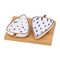 Bamboo Serving Platter with 2 Leaf Shape Ceramic Snack Plates