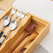 Bamboo Expandable Drawer Organizer for Silverware, Flatware and Knives in Kitchen