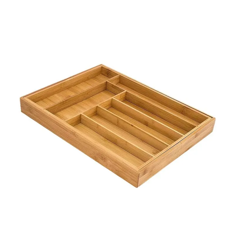 Expandable Bamboo Cutlery Tray Drawer Divider Organizer