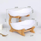 3 - Tier Household Ceramic Fruit Plate Bowl with Bamboo Wooden Storage Shelf