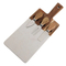 Marble and Acacia Wooden Serving Board with Cheese Knives Set and Handle